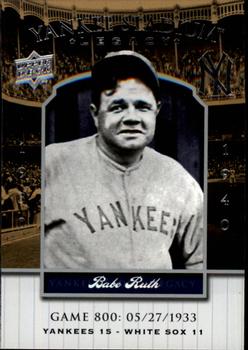 2008 Upper Deck Yankee Stadium Legacy #800 Babe Ruth Front