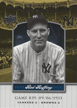 2008 Upper Deck Yankee Stadium Legacy #839 Red Ruffing Front