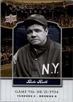 2008 Upper Deck Yankee Stadium Legacy #916 Babe Ruth Front