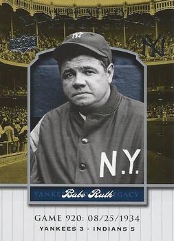 2008 Upper Deck Yankee Stadium Legacy #920 Babe Ruth Front