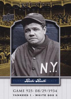 2008 Upper Deck Yankee Stadium Legacy #925 Babe Ruth Front