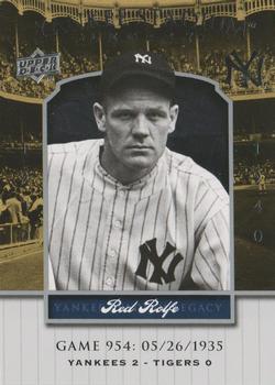 2008 Upper Deck Yankee Stadium Legacy #954 Red Rolfe Front