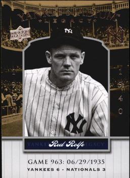 2008 Upper Deck Yankee Stadium Legacy #963 Red Rolfe Front