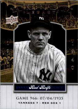 2008 Upper Deck Yankee Stadium Legacy #966 Red Rolfe Front