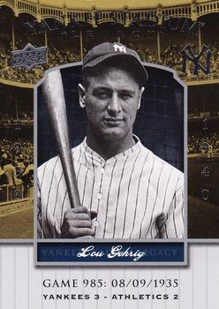 2008 Upper Deck Yankee Stadium Legacy #985 Lou Gehrig Front