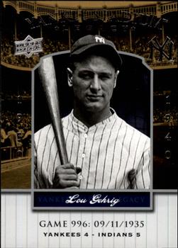 2008 Upper Deck Yankee Stadium Legacy #996 Lou Gehrig Front