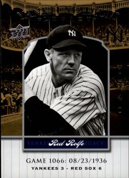 2008 Upper Deck Yankee Stadium Legacy #1066 Red Rolfe Front