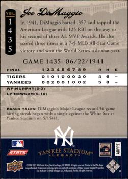 2008 Upper Deck Yankee Stadium Legacy #1435 Joe DiMaggio Back