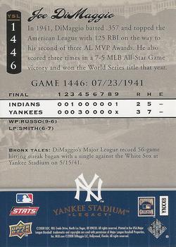 2008 Upper Deck Yankee Stadium Legacy #1446 Joe DiMaggio Back