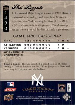 2008 Upper Deck Yankee Stadium Legacy #1490 Phil Rizzuto Back