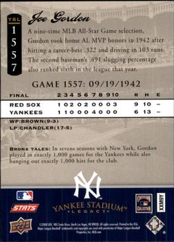 2008 Upper Deck Yankee Stadium Legacy #1557 Joe Gordon Back