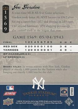 2008 Upper Deck Yankee Stadium Legacy #1569 Joe Gordon Back