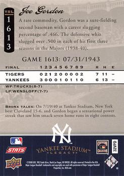 2008 Upper Deck Yankee Stadium Legacy #1613 Joe Gordon Back