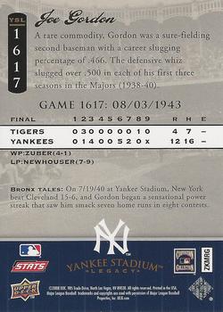 2008 Upper Deck Yankee Stadium Legacy #1617 Joe Gordon Back