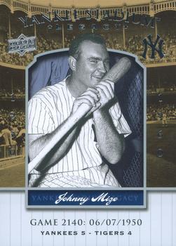 2008 Upper Deck Yankee Stadium Legacy #2140 Johnny Mize Front