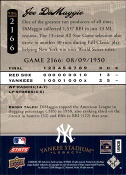 2008 Upper Deck Yankee Stadium Legacy #2166 Joe DiMaggio Back