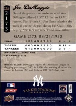 2008 Upper Deck Yankee Stadium Legacy #2173 Joe DiMaggio Back