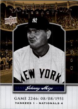 2008 Upper Deck Yankee Stadium Legacy #2246 Johnny Mize Front