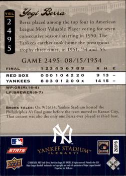 2008 Upper Deck Yankee Stadium Legacy #2495 Yogi Berra Back