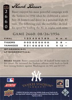 2008 Upper Deck Yankee Stadium Legacy #2660 Hank Bauer Back
