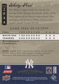 2008 Upper Deck Yankee Stadium Legacy #2844 Whitey Ford Back