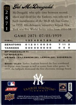 2008 Upper Deck Yankee Stadium Legacy #2871 Gil McDougald Back