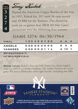2008 Upper Deck Yankee Stadium Legacy #3274 Tony Kubek Back