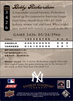2008 Upper Deck Yankee Stadium Legacy #3426 Bobby Richardson Back