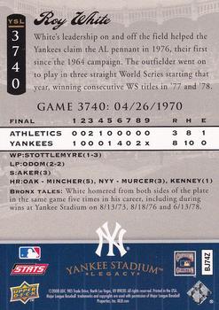 2008 Upper Deck Yankee Stadium Legacy #3740 Roy White Back