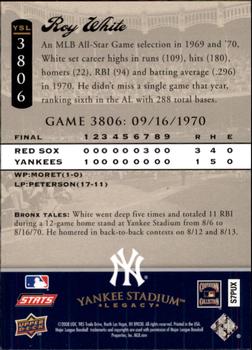 2008 Upper Deck Yankee Stadium Legacy #3806 Roy White Back