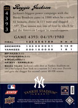 2008 Upper Deck Yankee Stadium Legacy #4393 Reggie Jackson Back