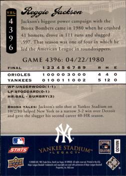 2008 Upper Deck Yankee Stadium Legacy #4396 Reggie Jackson Back