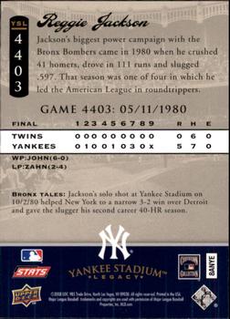 2008 Upper Deck Yankee Stadium Legacy #4403 Reggie Jackson Back