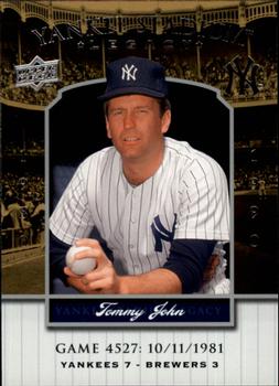 2008 Upper Deck Yankee Stadium Legacy #4527 Tommy John Front