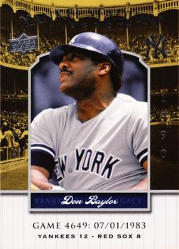 2008 Upper Deck Yankee Stadium Legacy #4649 Don Baylor Front