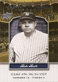 2008 Upper Deck Yankee Stadium Legacy #496 Babe Ruth Front
