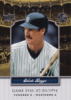 2008 Upper Deck Yankee Stadium Legacy #5541 Wade Boggs Front