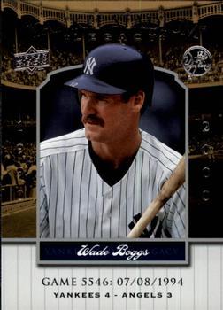 2008 Upper Deck Yankee Stadium Legacy #5546 Wade Boggs Front