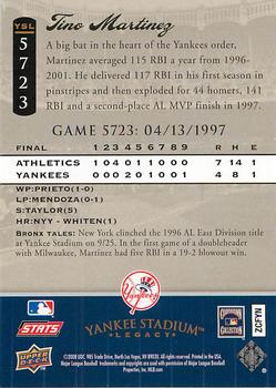 2008 Upper Deck Yankee Stadium Legacy #5723 Tino Martinez Back