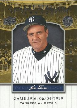 2008 Upper Deck Yankee Stadium Legacy #5916 Joe Torre Front