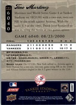 2008 Upper Deck Yankee Stadium Legacy #6040 Tino Martinez Back