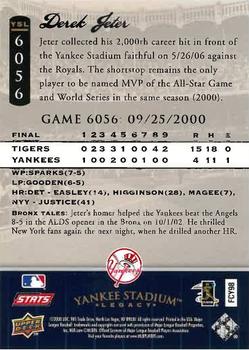 2008 Upper Deck Yankee Stadium Legacy #6056 Derek Jeter Back