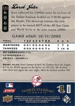 2008 Upper Deck Yankee Stadium Legacy #6060 Derek Jeter Back