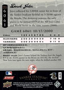 2008 Upper Deck Yankee Stadium Legacy #6061 Derek Jeter Back