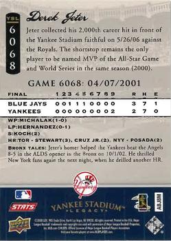 2008 Upper Deck Yankee Stadium Legacy #6068 Derek Jeter Back