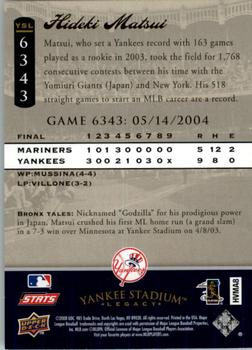 2008 Upper Deck Yankee Stadium Legacy #6343 Hideki Matsui Back