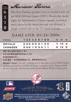 2008 Upper Deck Yankee Stadium Legacy #6518 Mariano Rivera Back