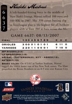 2008 Upper Deck Yankee Stadium Legacy #6637 Hideki Matsui Back