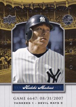 2008 Upper Deck Yankee Stadium Legacy #6647 Hideki Matsui Front