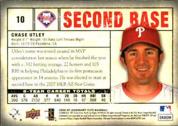 2008 SP Legendary Cuts #10 Chase Utley Back